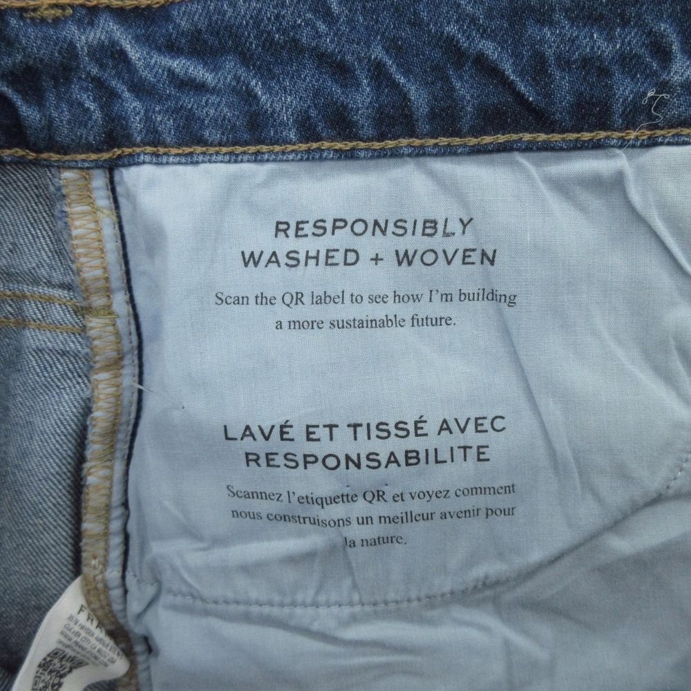 Frame Jeans Womens 33 Blue Le High N Tight Crop Mini Boot High Rise Raw Hem New - Picture 15 of 16